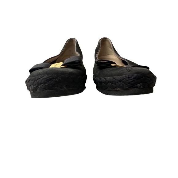 Salvatore Ferragamo Black Suede Gold Logo Espadrilles  Size: 9.5 - Picture 4 of 8